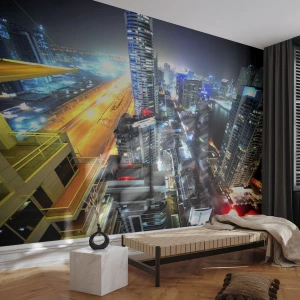 Fotomurali Premium Sand - Miracolo nel deserto - Città, Dubai, Architettura - 400x280 cm