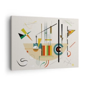 Quadro su tela - Stampe su Tela - Astrazione colorata con forme geometriche - 70x50cm - E il mondo ride - Decorazione murale moderna per soggiorno e camera da letto ARTTOR