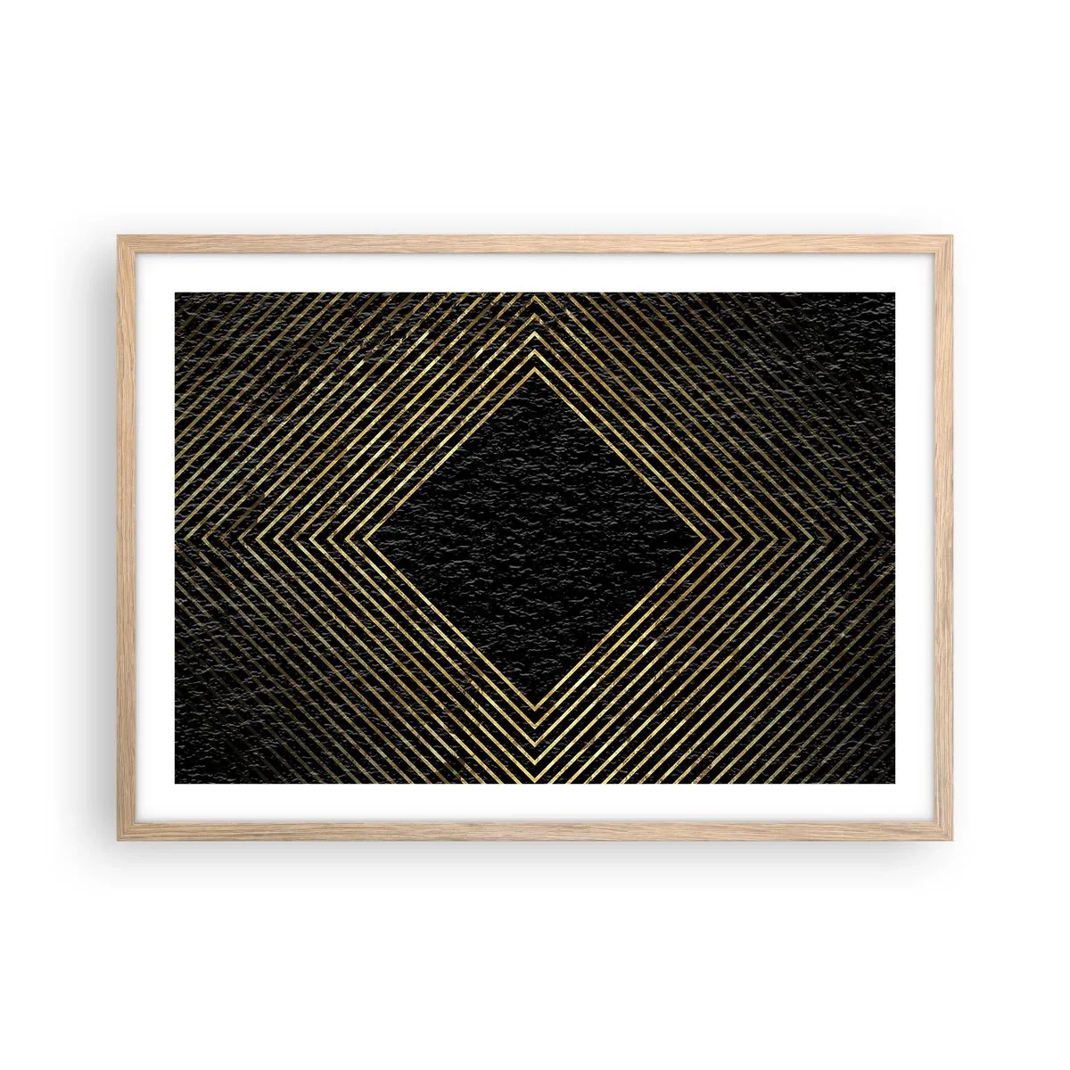 Poster in cornice rovere chiaro - Geometria in stile glamour - 70x50 cm
