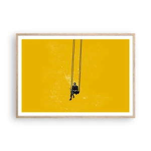 Poster in cornice rovere chiaro - Un giorno come tanti - 100x70 cm