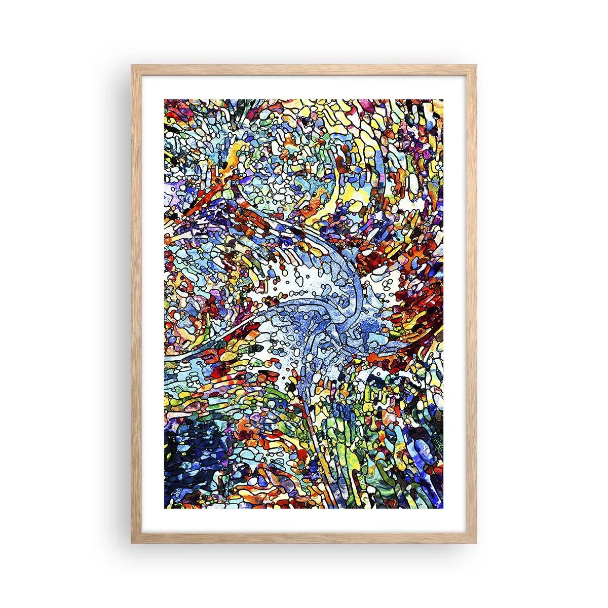 Poster in cornice rovere chiaro - Vetrate a gocce - 50x70 cm