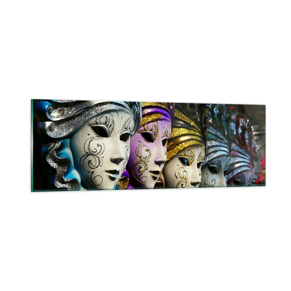 Quadro su vetro - Mistero in oro e argento - 90x30 cm