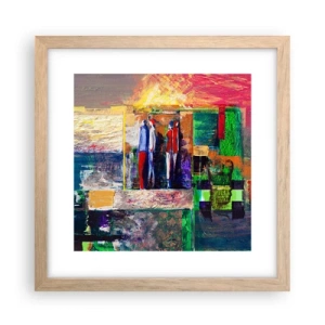 Poster in cornice rovere chiaro - Relazioni ed emozioni - 30x30 cm