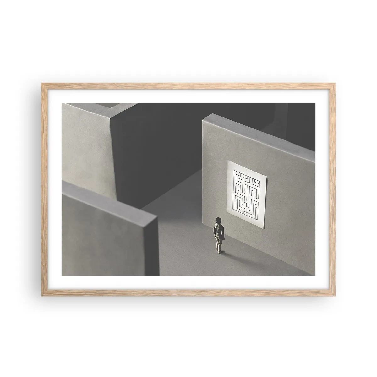 Poster in cornice rovere chiaro - Ma dove mi trovo? - 70x50 cm