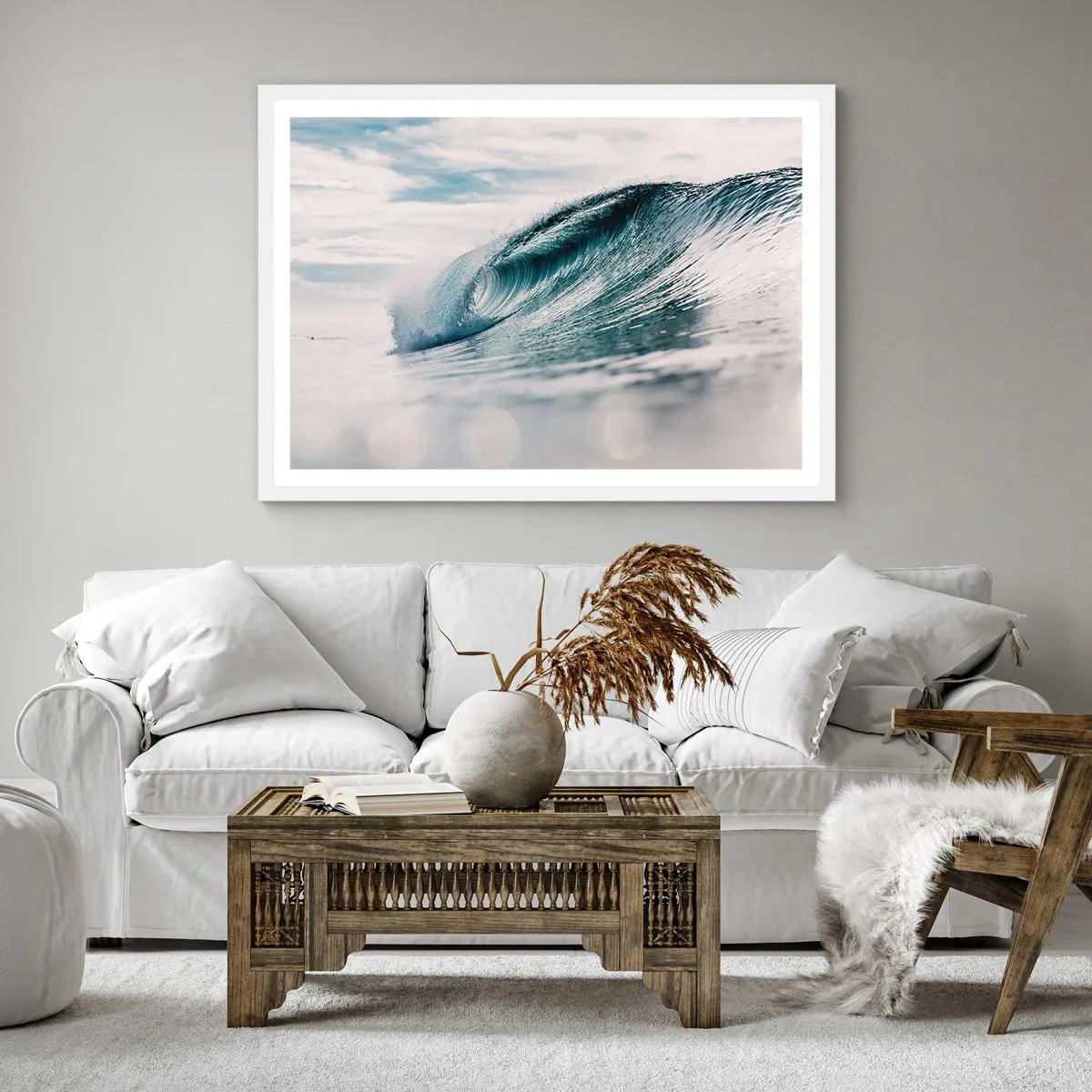 Poster in cornice bianca - Cima d'acqua - 50x50 cm