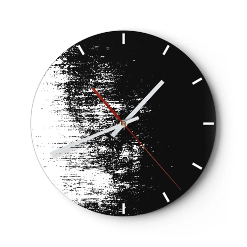 Orologio da parete - Orologio in Vetro - Astratto in bianco e nero con effetto pennellata - 30x30cm - E il vincitore è... - Decorazione murale moderna per soggiorno, cucina e camera da letto ARTTOR