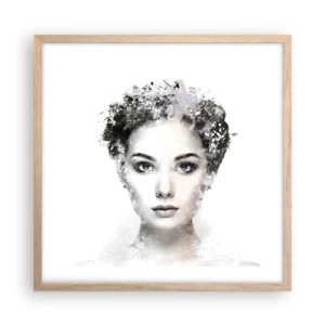 Poster in cornice rovere chiaro - Ritratto estremamente alla moda - 50x50 cm
