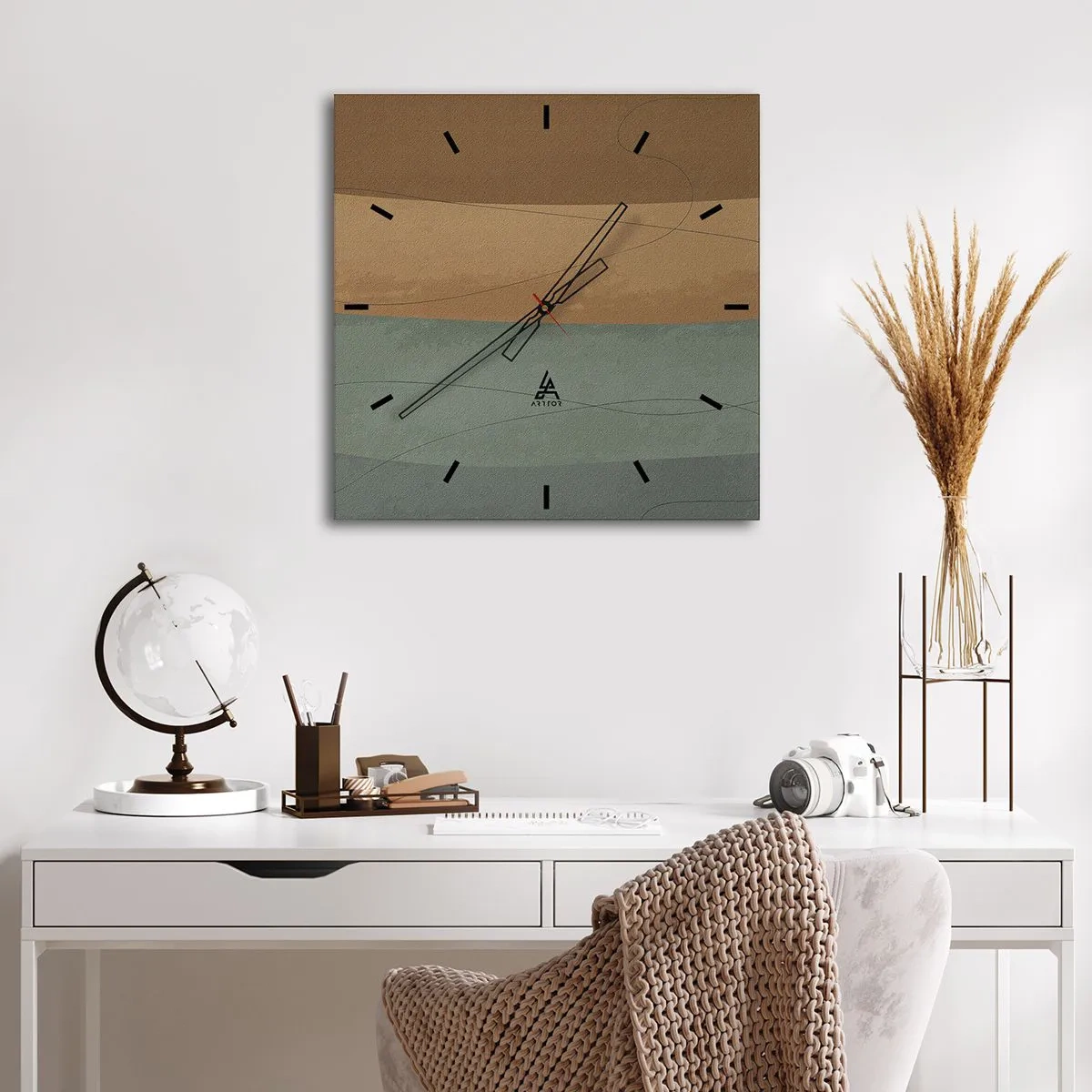 Orologio da parete - Orologio in Vetro - Composizione orizzontale - 40x40 cm