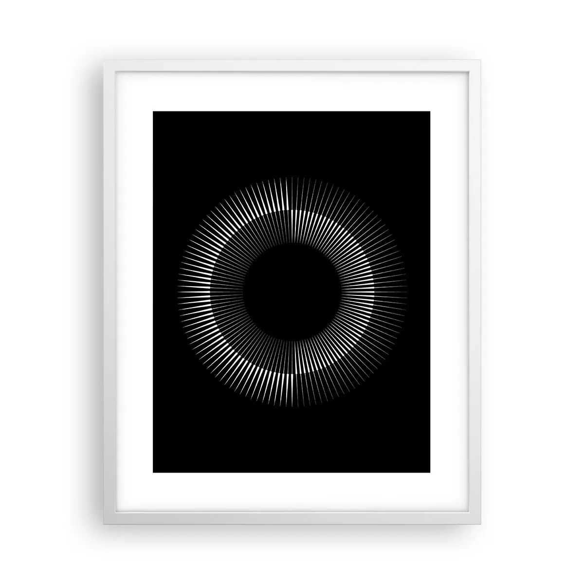 Poster in cornice bianca - Sole nero - 40x50 cm