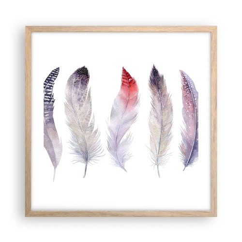 Poster in cornice rovere chiaro - Delicate come una nebbia multicolore - 50x50 cm