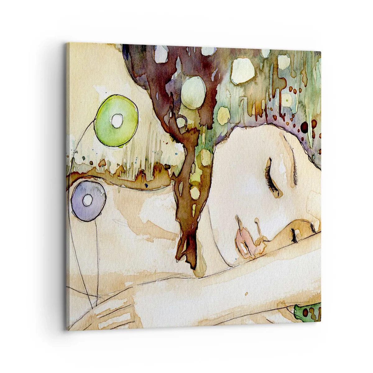 Quadro su tela - Stampe su Tela - Sogno smeraldo e viola - 60x60 cm