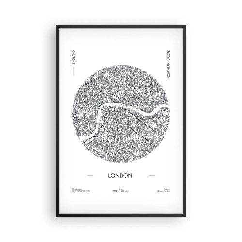 Poster in cornice nera - Anatomia di Londra - 61x91 cm