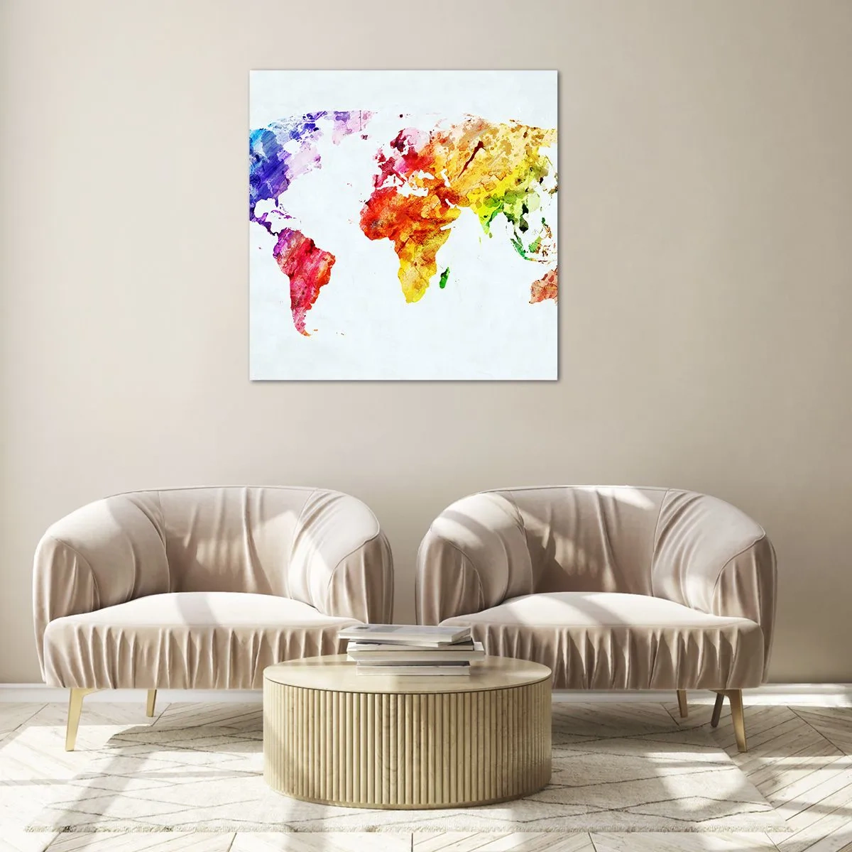 Quadro su vetro - Tutti i colori del mondo - 30x30 cm