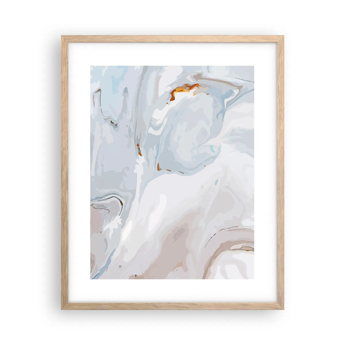 Poster in cornice rovere chiaro - Bianchi sovrapposti - 40x50 cm