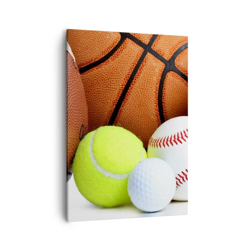 Quadro su tela - Stampe su Tela - Palloni di varie discipline sportive - 50x70cm - La palla ci unisce! - Decorazione murale moderna per soggiorno e camera da letto ARTTOR