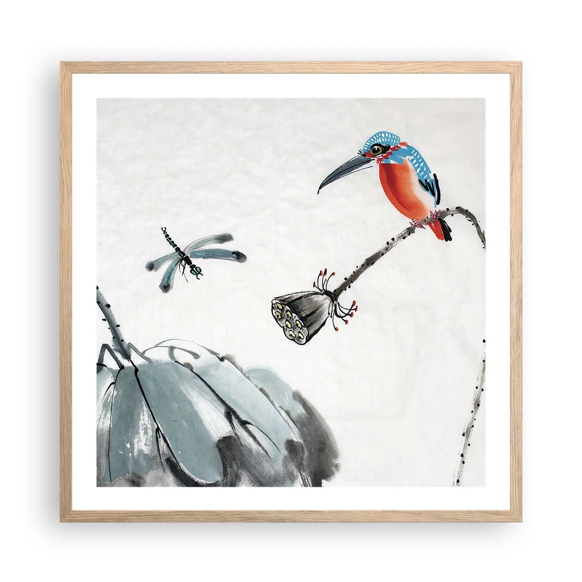 Poster in cornice rovere chiaro - La vita del prato - 60x60 cm