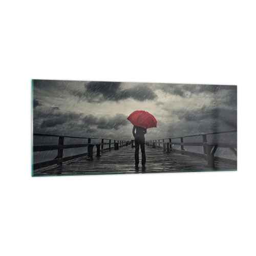 Quadro su vetro - Non importa che piove - 100x40 cm