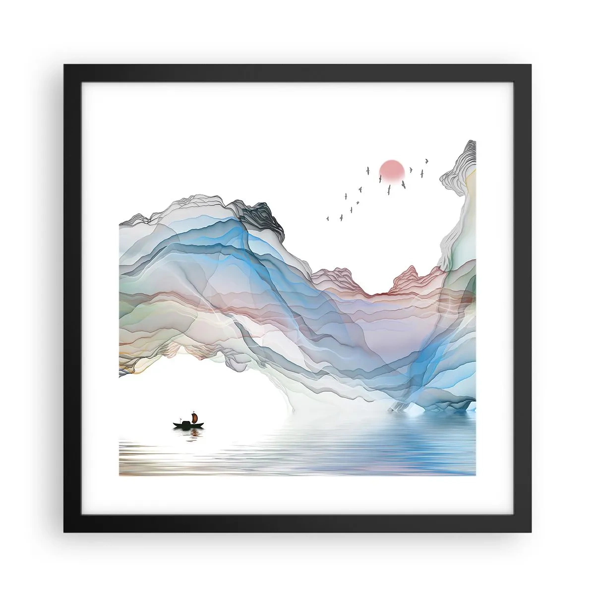 Poster in cornice nera - Verso i monti di cristallo - 40x40 cm
