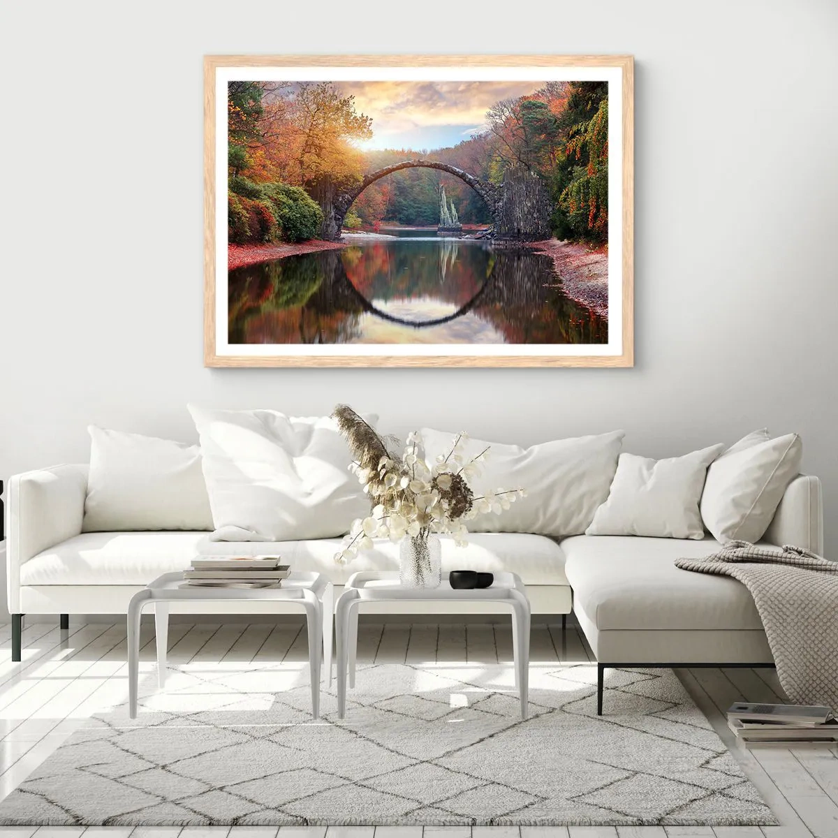 Poster in cornice rovere chiaro - Dall'altro lato dello specchio - 91x61 cm