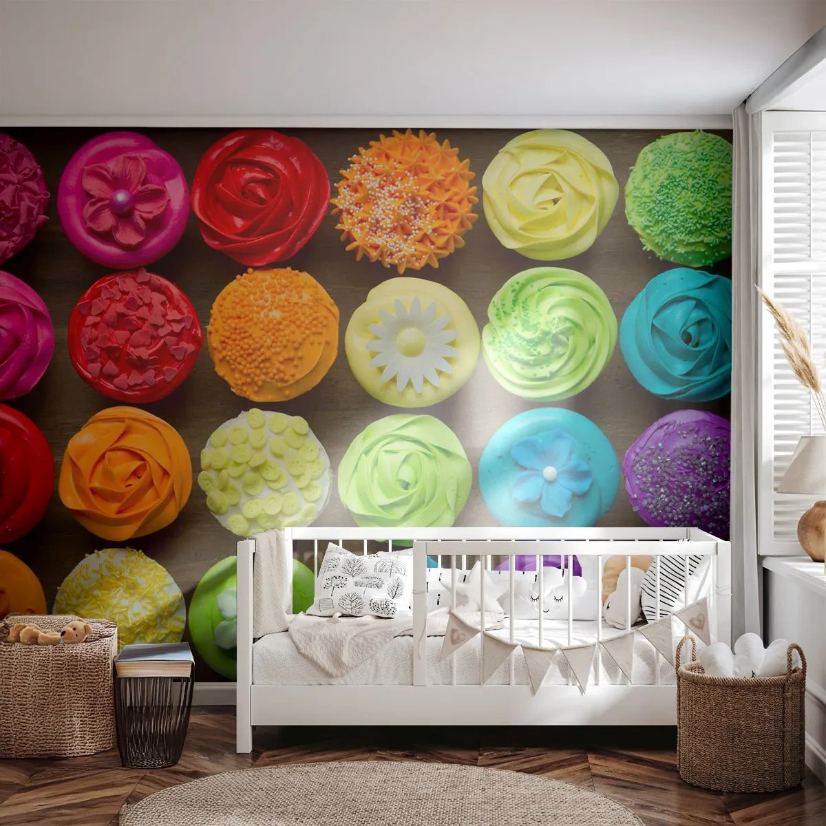Fotomurali Autoadesivo Deluxe Sticker - Ognuno è differente, tutti sono buoni - Gastronomia, biscotti colorati, 3D - 400x280 cm