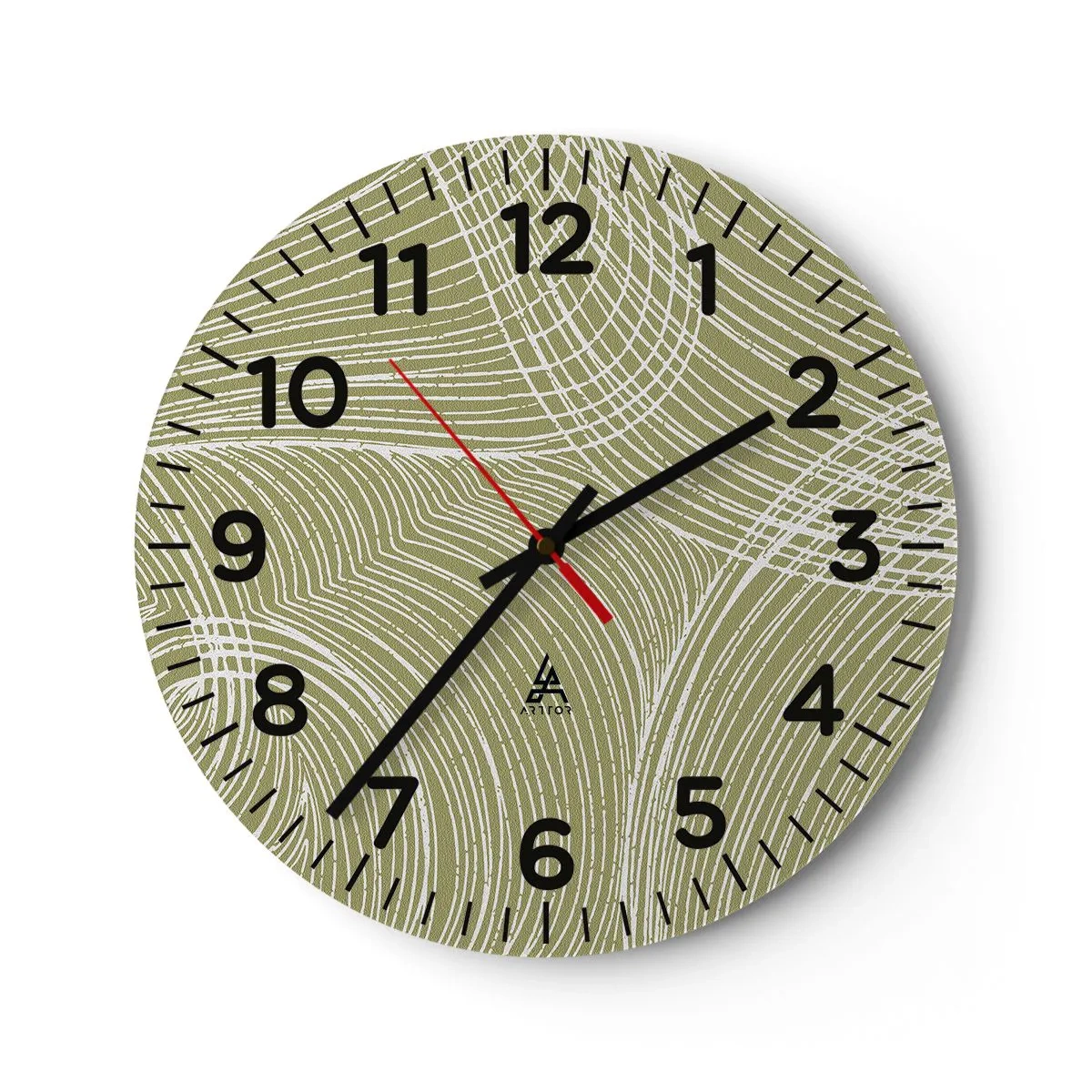 Orologio da parete - Orologio in Vetro - Astrazione intricata in bianco - 40x40 cm