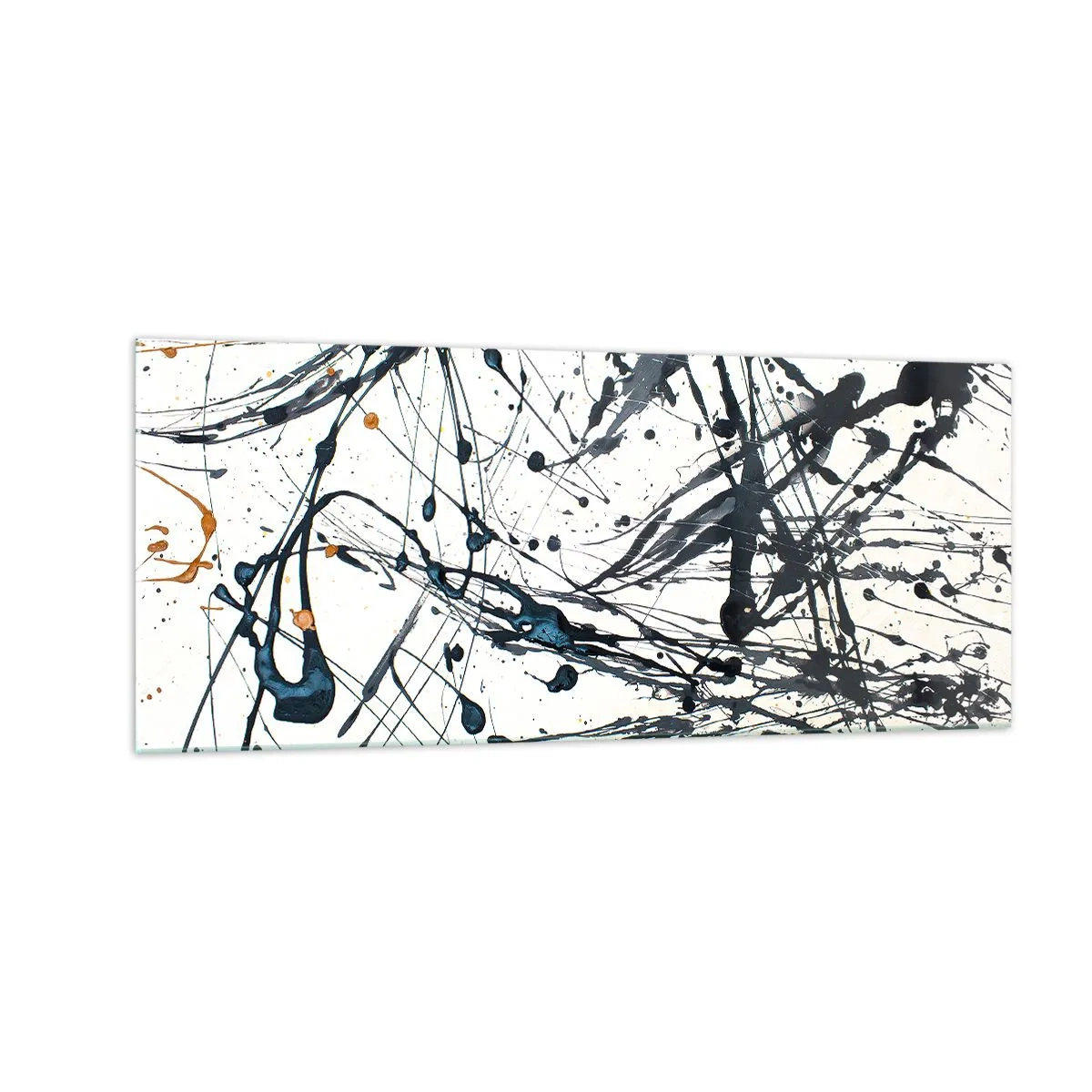 Quadro su vetro - Astrazione espressionistica - 100x40 cm