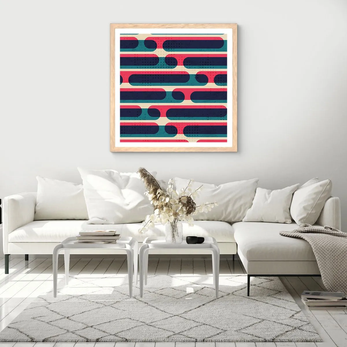 Poster in cornice rovere chiaro - Avanti fino in fondo - 40x40 cm