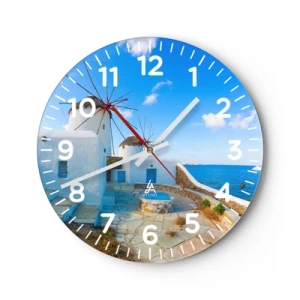 Orologio da parete - Orologio in Vetro - Vento azzurro sul mare - 40x40 cm