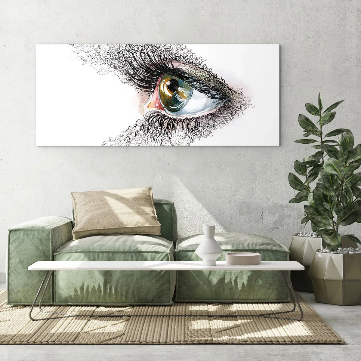 Quadro su vetro - Guarda dentro l'anima - 90x30 cm