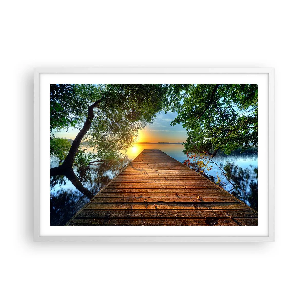 Poster in cornice bianca - Non avere fretta, siediti - 70x50 cm