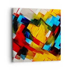 Quadro su tela - Stampe su Tela - Intreccio multicolore - 40x40 cm