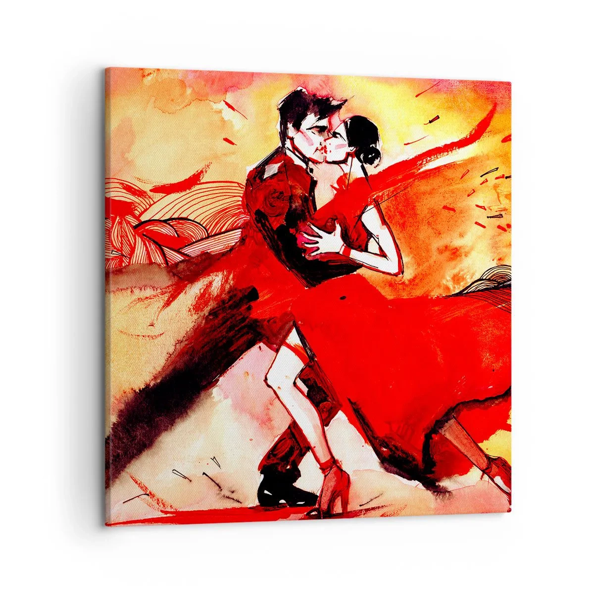 Quadro su tela - Stampe su Tela - Il ritmo porpora della passione - 50x50 cm