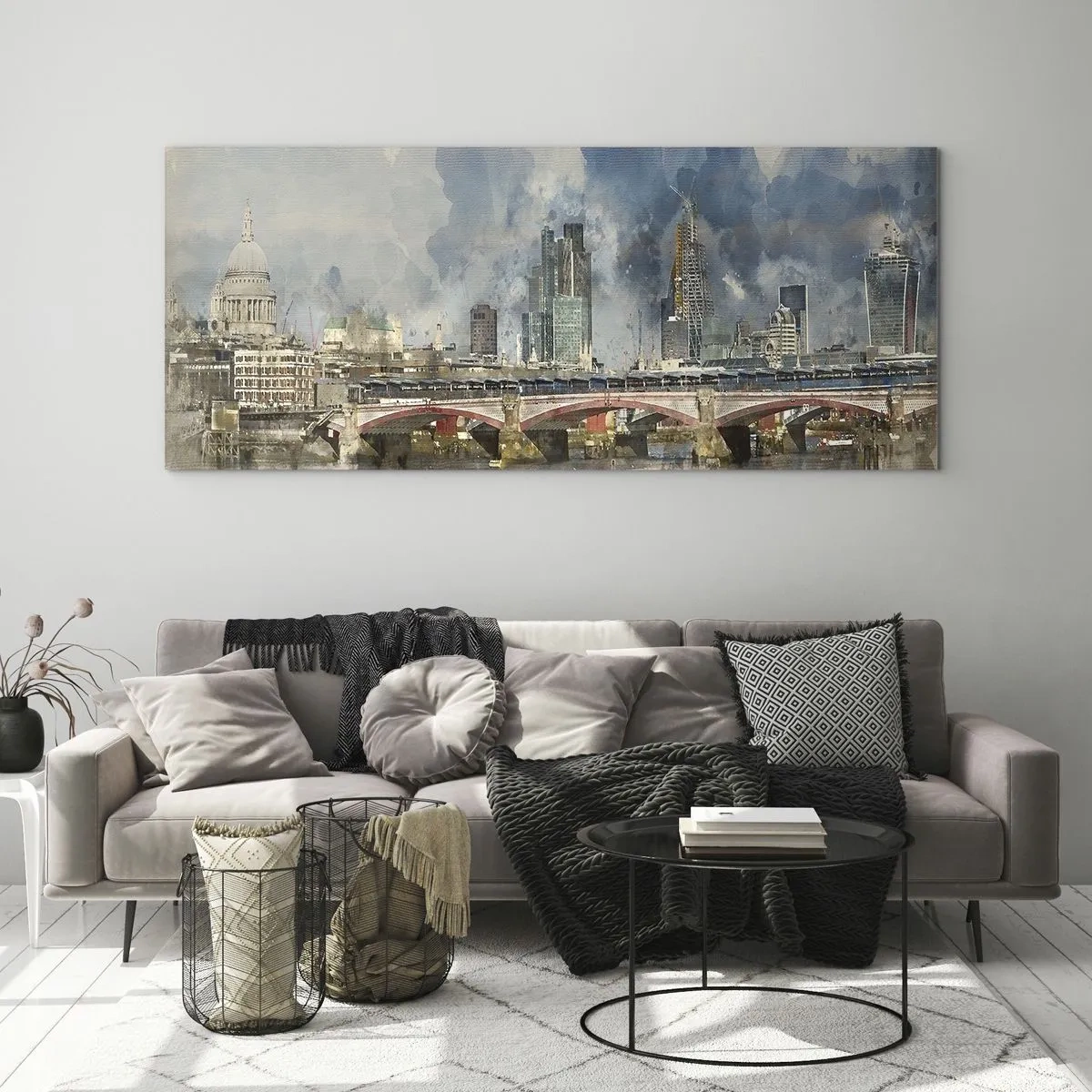 Quadro su vetro - Londra in tutta la sua bellezza - 90x30 cm