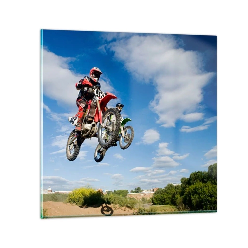 Quadro su vetro - Saltando sotto il cielo - 70x70 cm