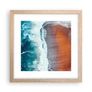 Poster in cornice rovere chiaro - Il tocco dell'oceano - 30x30 cm