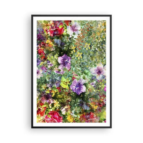 Poster in cornice nera - Perdersi nei fiori - 70x100 cm
