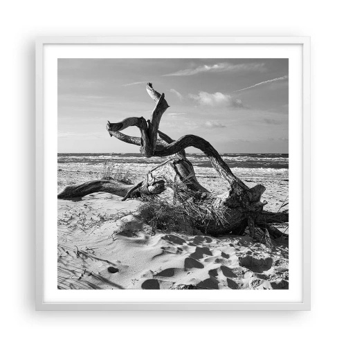 Poster in cornice bianca - Scolpito dal mare - 60x60 cm