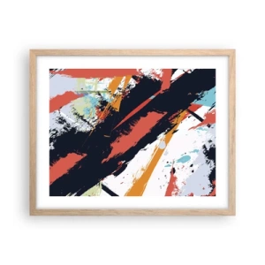 Poster in cornice rovere chiaro - Composizione dinamica - 50x40 cm