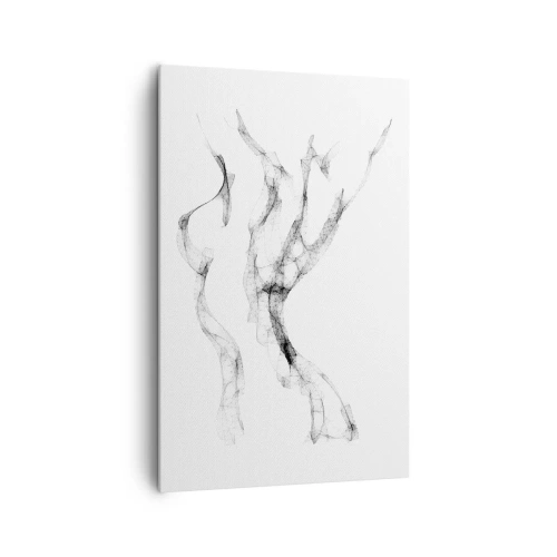 Quadro su tela - Stampe su Tela - Linee delicate e astratte che ricordano scie di fumo su uno sfondo chiaro - 80x120cm - Bella e forte - Decorazione murale moderna per soggiorno e camera da letto ARTTOR