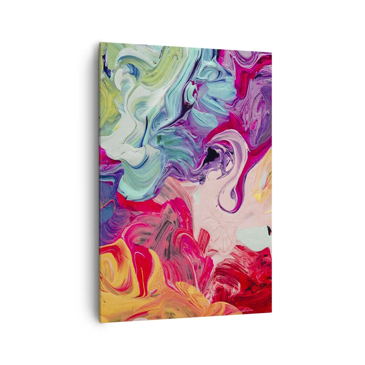 Quadro su tela - Stampe su Tela - Una composizione astratta con colori vivaci e vorticosi e una struttura dinamica. - 70x100cm - La nascita dei colori - Decorazione murale moderna per soggiorno e camera da letto ARTTOR