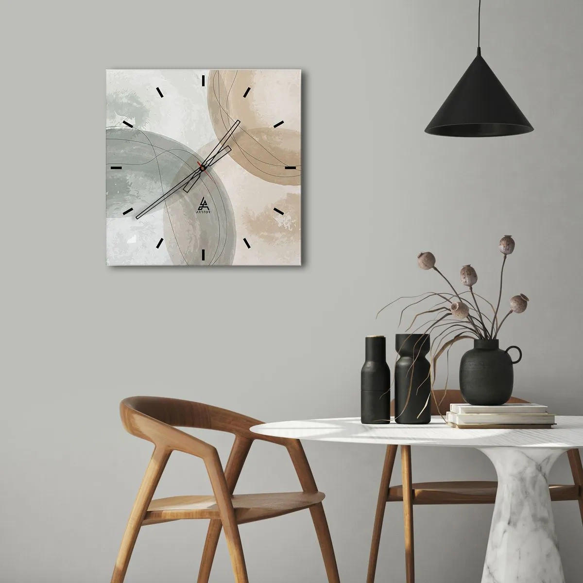 Orologio da parete - Orologio in Vetro - Compenetrazione di mondi - 40x40 cm