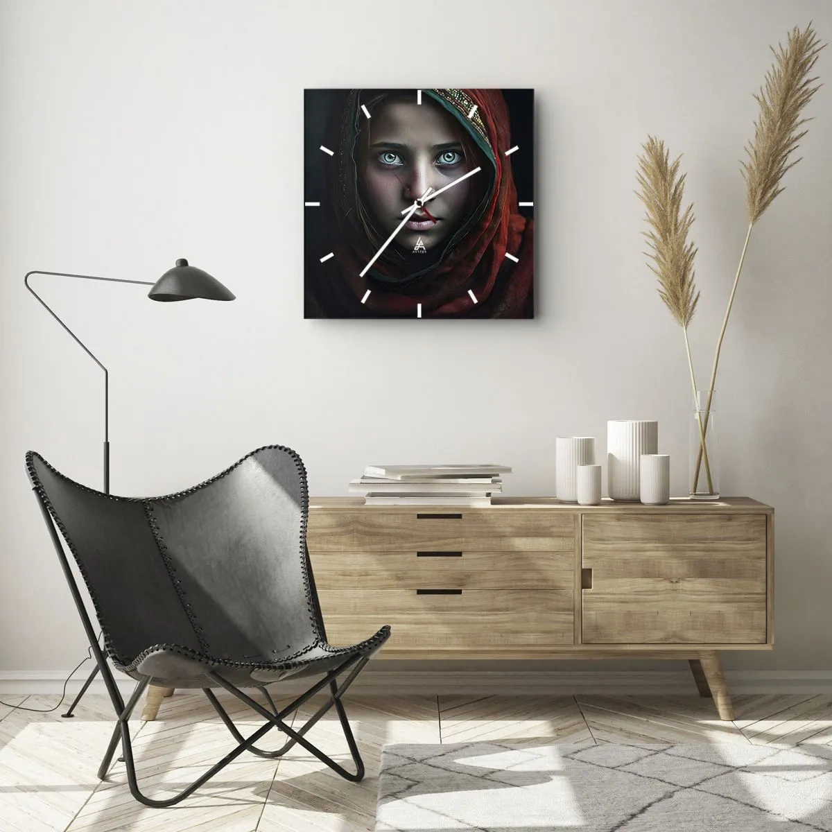 Orologio da parete - Orologio in Vetro - Principessa d'oriente - 40x40 cm