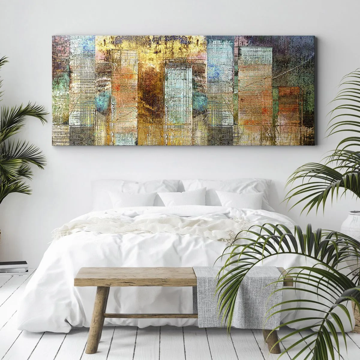 Quadro su tela - Stampe su Tela - Metropoli nel sole - 100x40 cm