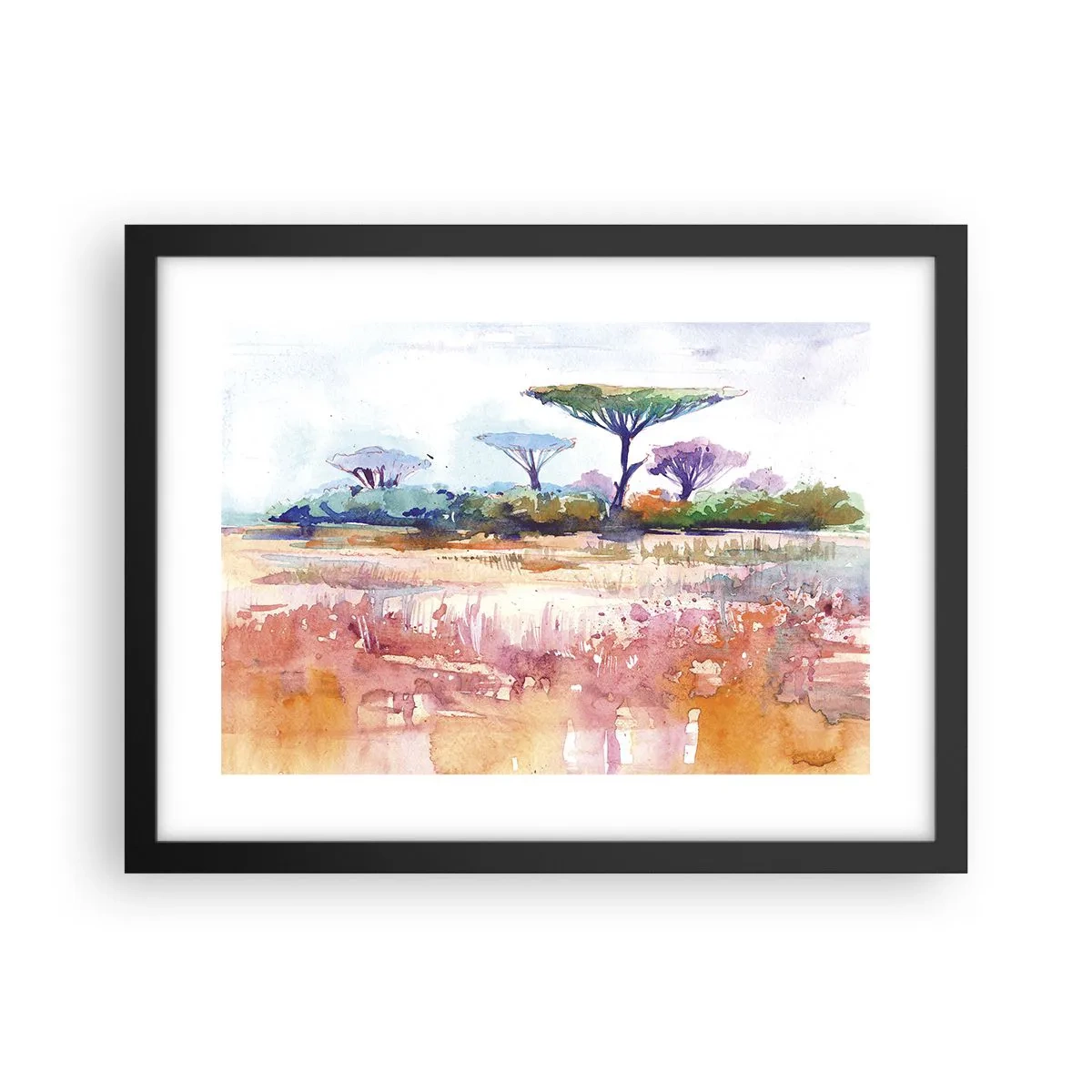 Poster in cornice nera - I colori della savana - 40x30 cm