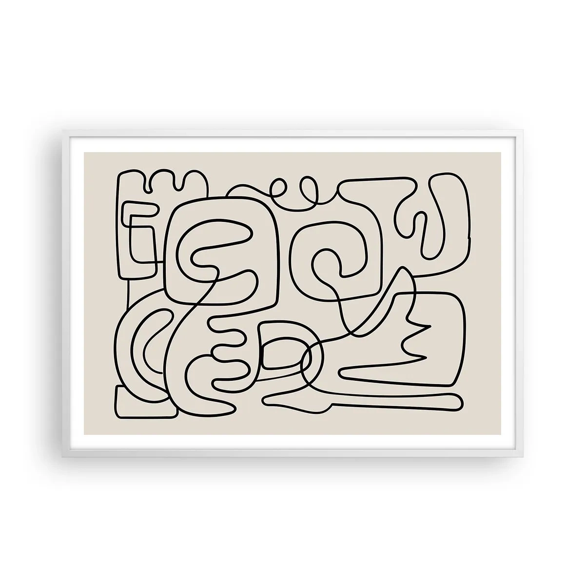 Poster in cornice bianca - Segui il percorso - 100x70 cm