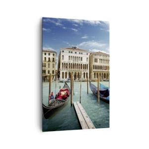 Quadro su tela - Stampe su Tela - Venezia con gondole e palazzi contro il cielo - 80x120cm - Palazzi nel blu - Decorazione murale moderna per soggiorno e camera da letto ARTTOR