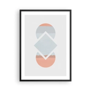 Poster in cornice nera - Una composizione astratta di forme geometriche e colori pastello. - 50x70cm - La situazione è chiara - Decorazione murale moderna per soggiorno e camera da letto ARTTOR