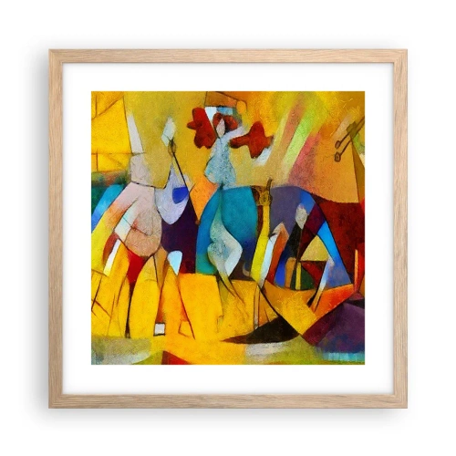 Poster in cornice rovere chiaro - Sole - vita - gioia - 40x40 cm