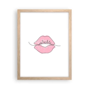 Poster in cornice rovere chiaro - Pronti al bacio? - 30x40 cm
