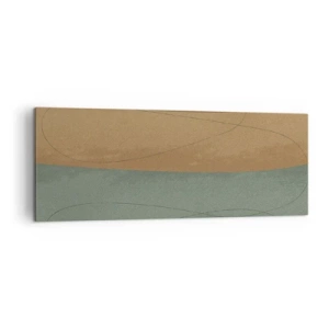 Quadro su tela - Stampe su Tela - Composizione astratta nei toni naturali della terra - 140x50cm - Composizione orizzontale - Decorazione murale moderna per soggiorno e camera da letto ARTTOR